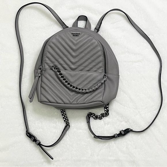Victorias Secret Gray Quilted Mini Backpack - Picture 3 of 11